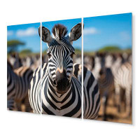 Dakota Fields Africa Zebras Stripes - Animals Metal Wall Art Prints Set