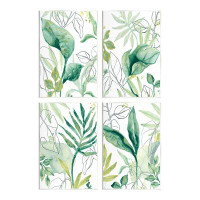 Stupell Industries Stupell Industries Varied Green Tropical Plant Leaves 4 Piece Framed Giclee Art Set By June Erica Ves