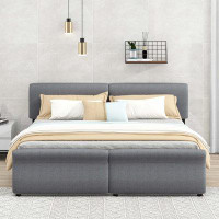 Latitude Run® Upholstery Platform Bed With Two Drawers