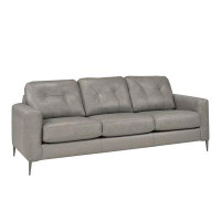 Sofa by Fancy 90'' Leather Match Square Arm Sofa with Reversible Cushions
