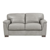 A&J Homes Studio Cornelia 66.6" Genuine Leather Pillow Top Arm Loveseat with Reversible Cushions