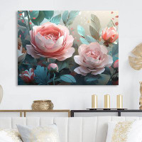 Red Barrel Studio Pink Green Peony In Motion II - Floral Peony Metal Wall Décor