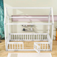 Harper Orchard Dasan Twin Size Wood Platfrom Bed with Fence