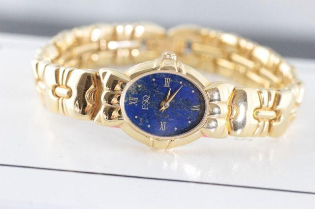 NEW MOVADO-ESQ LADIES GOLD MICRO PLATED WITH LAPIS & ONYX DIAL in Jewellery & Watches in Mississauga / Peel Region - Image 3