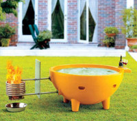 FireHotTub/Round Fire Burning Portable Outdoor Fiberglass Soaker in 4 Colors ( 63x63x32)  Hot Tub