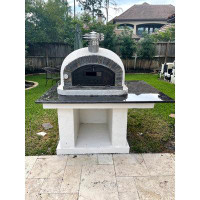 Authentic Pizza Ovens Brick Built-In Wood-Fired Pizza Oven in Black, White
