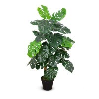 Primrue Faux Botanical Monstera In Green Finish 48'' Height