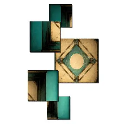 Wildon Home® Impermanence Japanese Vintage Art V - Modern Geometric Metal Wall Décor