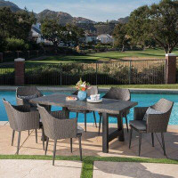 17 Stories Dossantos Outdoor 7 Piece Dining Set with Cushions