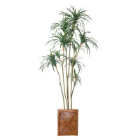 Vintage Home 83"H Vintage Real Touch Dragon Tree, Indoor/ Outdoor, In Pot With Rope Basket (38X38x74"H)