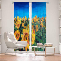 East Urban Home Lined Window Curtains 2-panel Set for Window Size by Markus Bleichner - Sunflower Fields