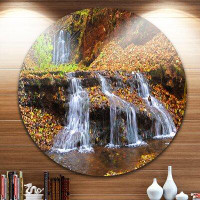Design Art 'Dniester Canyon Spring Waterfalls' Photographic Print on Metal