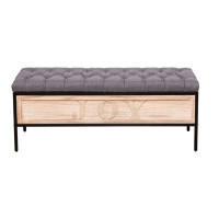 17 Stories Tufted Upholstered Wooden Bench
