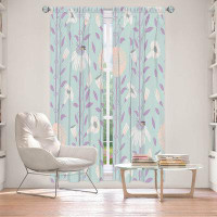 East Urban Home Lined Window Curtains 2-panel Set for Window Size by Metka Hiti - Flowers In The Sky