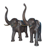 Nifao Statues Bronze Pair of Elephants Fountain