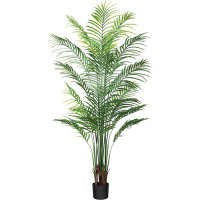Primrue Artificial Areca Palm Plant 6Feet Fake Tropical Palm Tree, Perfect Faux Dypsis Lutescens Plants In Pot For Indoo