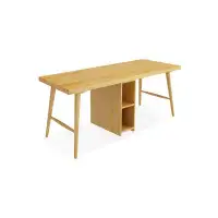 Orren Ellis 62.99" Burlywood Rectangular Solid Wood desks