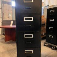 Global 4 Drawer Vertical Filing Cabinet – Black – Legal Size – No Key in Desks in Peterborough Area