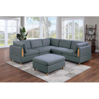 Latitude Run® Contemporary Living Room Furniture 6Pc Modular Sectional Sofa