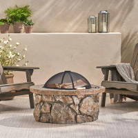 Darby Home Co Wilmot 21.5'' H x 29'' W Outdoor Fire Pit with Lid