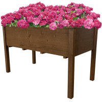 Arlmont & Co. Elevated Box Planter 48In Dark Wood