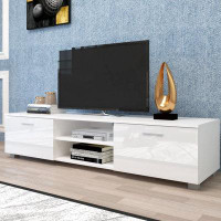 Ebern Designs White Simple Tv Stand