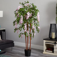 Charlton Home 60" Artificial Ficus Plant in Pot
