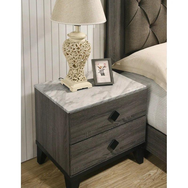 Spring Sale!! Sophisticated Style,Grey finish 5 Pc Queen Bedroom set Sale in Beds & Mattresses in Edmonton Area - Image 2
