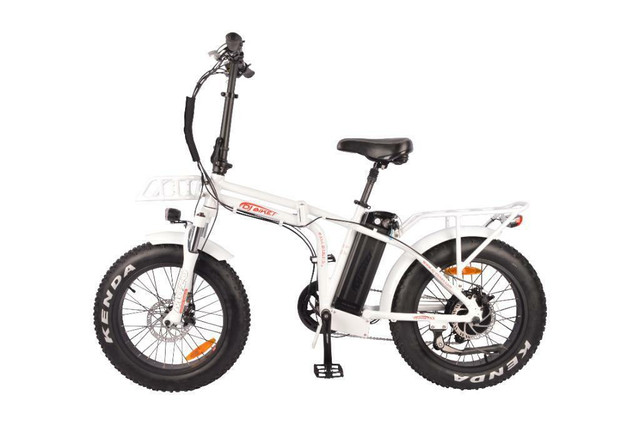 Sale! DJ Folding Bike 500W 48V 13Ah Power Electric Bicycle, Pearl White, LED Light, Suspension Fork and Shimano Gear in eBike - Image 3