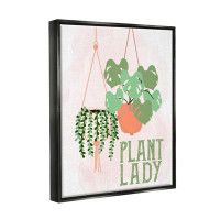 Stupell Industries Casual Plant Lady Hanging Green Potted Vegetation Canvas Wall Art By Kim Allen