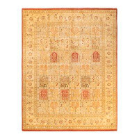 Isabelline Rhylee One-of-a-Kind Traditional Hand-Knotted Orange Area Rug 8'2" x 10'8"