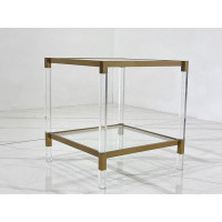Everly Quinn Banny Side Table Gold