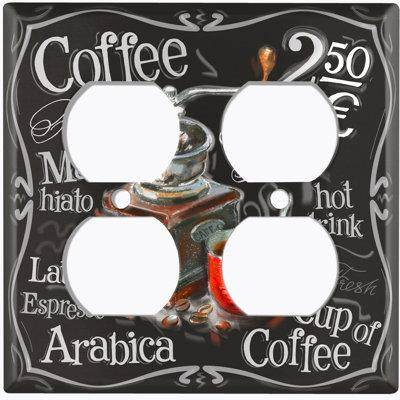 WorldAcc Metal Light Switch Plate Outlet Cover (Fresh Coffee Bean Espresso Latte Maker Cup Brown - Single Toggle) dans Machines à café