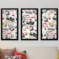 Made in Canada - Picture Perfect International "Fashion Victim 1" by BY Jodi 3 Piece Framed Graphic Art Set