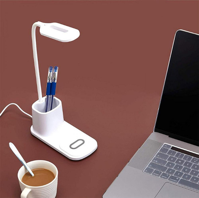 PowerDEL® LED Flexible Desk Lamp with Pencil Holder and Wireless Phone Charger in Indoor Lighting & Fans - Image 4