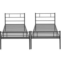 Ebern Designs 2 Piece Twin Metal Bed Frame With Headboard And Footboard Heavy Duty/No Box Spring Needed