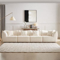 Orren Ellis 145 Inch Free Combination Sectional Sofa Upholstery Leisure Wide Deap Seat 4 Seaters Living Room