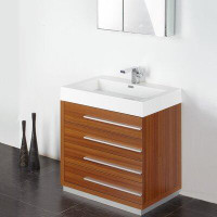Latitude Run® Latitude Run® Lidia 30" Single Sink Modern Bathroom Vanity with Medicine Cabinet