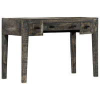 Foundry Select Desk Black 43.3" x 19.7" x 29.5" Solid Mango Wood