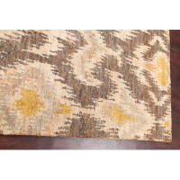 Isabelline Contemporary Abstract Oriental Area Rug Hand-Knotted 8X10