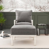 Bungalow Rose Samita Accent Chair with Armrests Pad and Footrest for Living Room