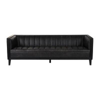 Hokku Designs Yurianna Modern Upholstered Leather 89'' Square Arm Sofa
