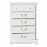 Alcott Hill Classic Traditional Style White Finish 1Pc Chest Of 5X Dovetail Drawers Wooden Bedroom Furniture