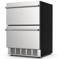 LINKEWODE 150 Cans (12 oz.) 5.29 Cubic Feet Outdoor Rated Beverage Refrigerator with Wine Storage