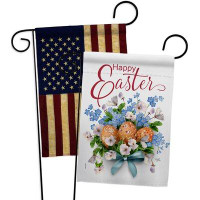 Breeze Decor Eggs Bouquet Garden Flags Pack Easter Spring Yard Banner 13 X 18.5 Inches Double-Sided Decorative Home Deco