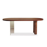 Brayden Studio 55.12" nut-brown Solid wood  Dining Table