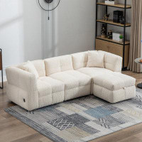 Ivy Bronx Upholstered Sofa With Storage Ottoman