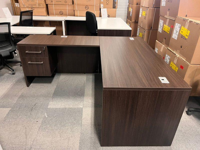 Manufacture Clearance – Icon 66 x 66 L-Shape Desk with Box/File Pedestal– Brand New in Desks in Toronto (GTA) - Image 2