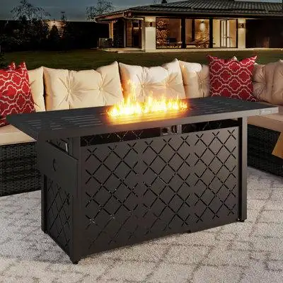Balconera 24.8'' H x 56.7'' W Iron Propane Outdoor Fire Pit Table