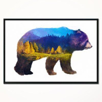 Made in Canada - East Urban Home 'Bear Double Exposure Illustration' Painting on Canvas